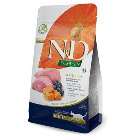 Croquettes pour chats - FARMINA N&D CAT CITROUILLE AGNEAU&BLUEBERRY ADULTE 300g