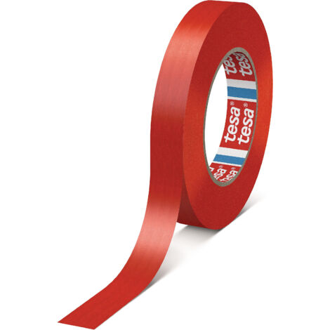 TESA 4328 RUBAN DE MASQUAGE EN PAPIER DE QUALITÉ SUPÉRIEURE À USAGE GÉNÉRAL COULEURS ROUGE 19MM X 50M - 04328-00048-00 (1/4)