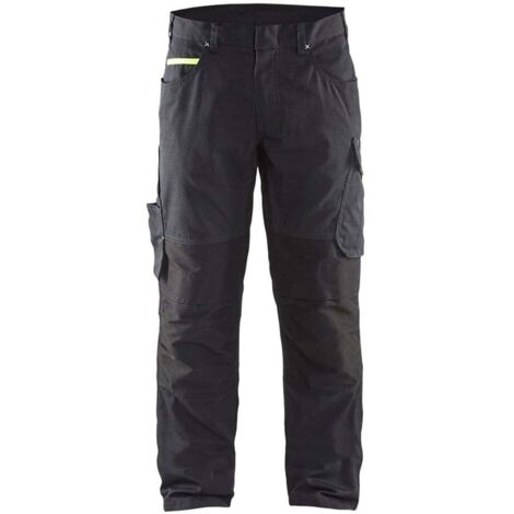 Pantalon de travail stretch 1495 - Noir/Jaune fluo L - FR(46) - SE(C52) - Standards (1/5)