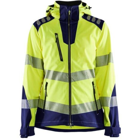 Veste de travail softshell haute visibilité femme 4791 - Jaune fluo/Marine M (1/5)