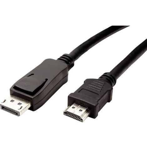 Câble adaptateur Value DisplayPort / HDMI Fiche mâle DisplayPort, Fiche mâle HDMI-A 1.50 m noir 11.99.5779 blindé Câble DisplayPort Y190512 (1/4)