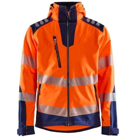 Veste de travail softshell haute visibilité 4491 - Orange fluo/Marine L (1/4)