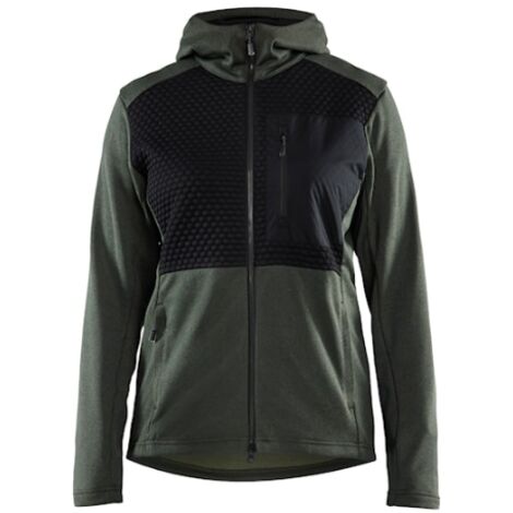 Sweat de travail zippé femme 3542 - Vert automne/Noir XXXL (1/3)