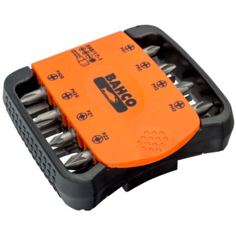 BAHCO - Jeu d'embouts 1/4" pr vis à fente/PH/PZ/6 pans, 27 mmx73 mmx82 mm - 17 pc (1/2)