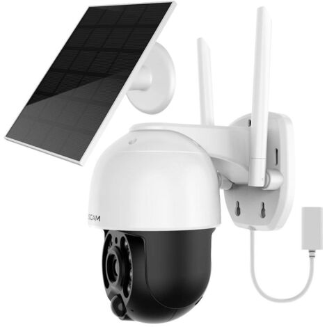 B4 Caméra de surveillance Wi-Fi 4 MP – Vision nocturne couleur – Détection PIR – Angle de vue 360° – Panneau solaire inclus – Foscam (1/8)