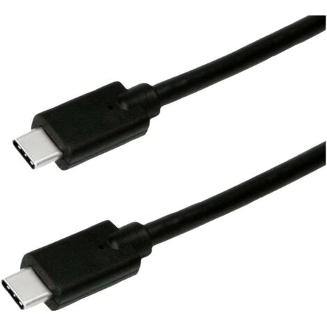 Roline green Câble USB-C USB 3.2 Gen2 (USB 3.1 Gen2) USB-C® mâle 1.00 m noir blindé, sans halogène, gaine TPE 11.44.9071 V944583 (1/4)