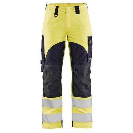 Pantalon de travail multinormes inhérent femme 7189 - Jaune fluo/Marine 2XL - FR(50) - SE(C48) - Courtes (1/2)
