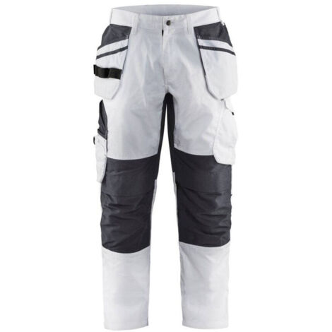 Pantalon de travail stretch pour peintre 1096 - Blanc/Gris foncé XL - FR(48) - SE(C54) - Standards (1/4)