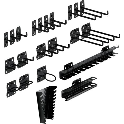 Kraftwerk – Set de crochet porte-outils pour parois perforées – 22 pièces – Fixation rapide – Largeur 16mm – Poids 2,10kg