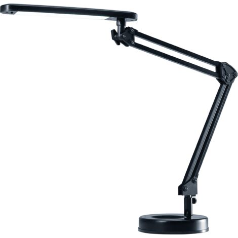 Lampe de bureau en aluminium noir, hauteur maximale 600 mm, support avec LED