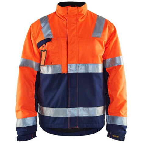 Veste de travail hiver haute visibilité 4862 - Orange fluo/Marine XXL (1/4)