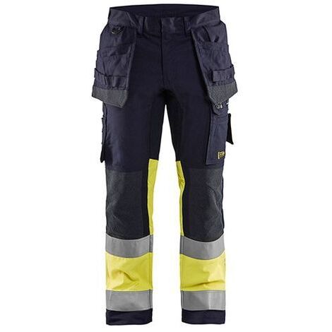 Pantalon de travail multinormes inhérent stretch 1487 - Marine/Jaune fluo 3XL - FR(56) - SE(C62) - Courtes (1/2)