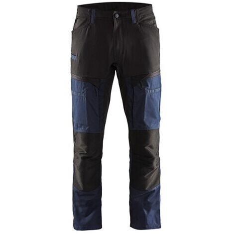 Pantalon de travail stretch 1456 - Marine foncé/Noir M - FR(44) - SE(C50) - Courtes (1/2)