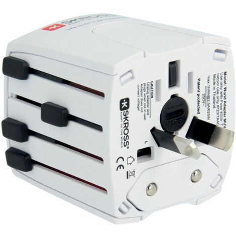 Adaptateur de voyage universel SKROSS MUV Micro blanc compact portable ...