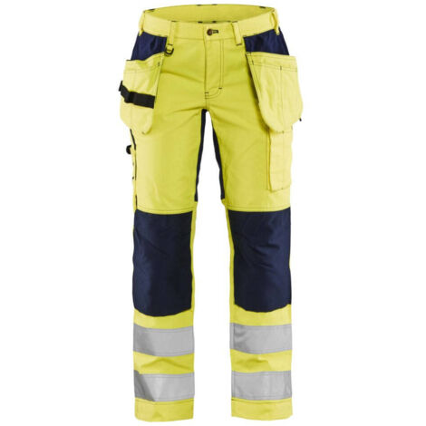 Pantalon de travail haute visibilité stretch femme 7163 - Jaune fluo/Marine 2XL - FR(52) - SE(C50) - Standards (1/2)