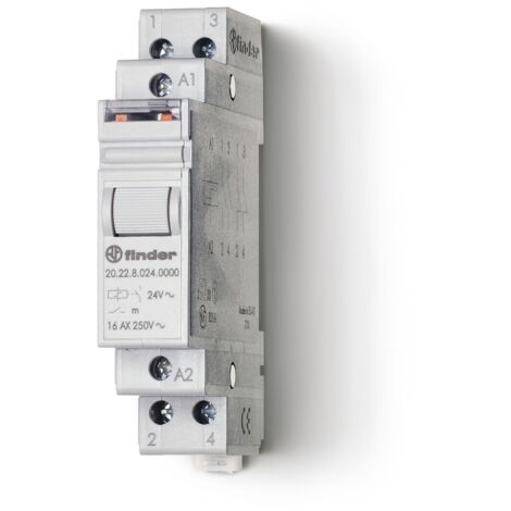 Télérupteur modulaire 2NO 16A 24V DC AgSnO2 FINDER 202290244000PAS (1/2)