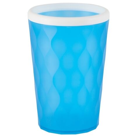 Verre porte brosse Spirella "POOL" en polypropylène couleur bleu 8 x 8 x 12 cm (1/2)