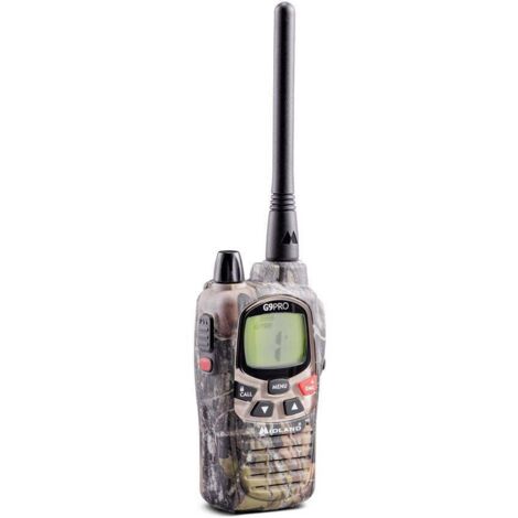 Émetteur-récepteur PMR Midland G9 Pro – Portée 12 km – 16 canaux PMR446 – Imperméable IPX4 – Autonomie 1800 mAh – Fonction VOX réglable - A318152
