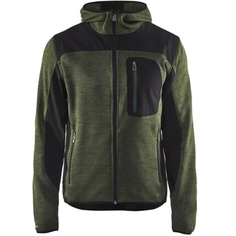 Veste tricotée BLAKLADER à capuche T.XS - VERT ARMEE/NOIR - 493021174699-XXS
