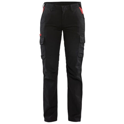 Pantalon industrie stretch 2D femme 7144 - Noir/Rouge XS - FR(34) - SE(C32) - Standards (1/5)