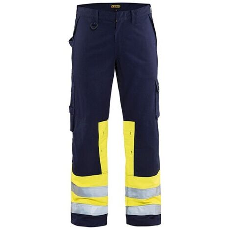 Pantalon de travail Multinormes 1478 - Marine/Jaune fluo L - FR(46) - SE(C52) - Standards (1/2)