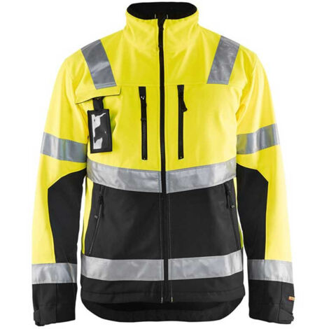 Veste de travail softshell haute visibilité 4900 - Jaune fluo/Noir S (1/4)
