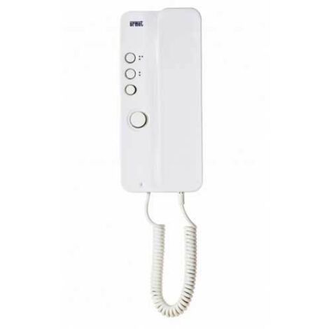 Urmet – Interphone Miro' 1150/1 – Système audio 4+n – Touche d'ouverture et 2 touches supplémentaires – Boîtier ABS blanc
