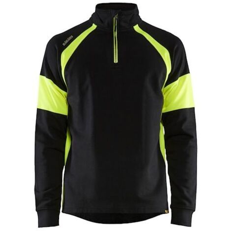 Sweat de travail détails haute visibilité 3550 - Noir/Jaune fluo XXXL (1/2)