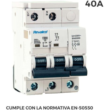Protecteur De Surtension 2p 40a C 10ka Protecteur Permanent Selon Normative En-50550 Et Transitoire 5-15ka 275v (1/2)