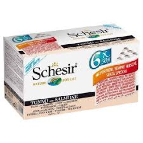 Nourriture humide pour chat SCHESIR Set de poisson au thon et au saumon 36x50g