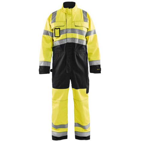 Combinaison de travail manches longues haute visibilité 6373 - Jaune fluo/Noir 54 (1/4)
