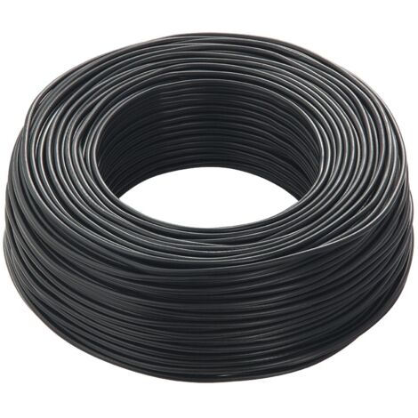 Câble électrique unipolaire 2,5 mm² – Cuivre flexible noir – Gaine PVC S17 – Longueur 100 m – Tension 450/750 V – Applications industrielles