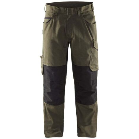 Pantalon de travail stretch 1495 - Vert Kaki/Noir M - FR(42) - SE(C48) - Standards (1/5)