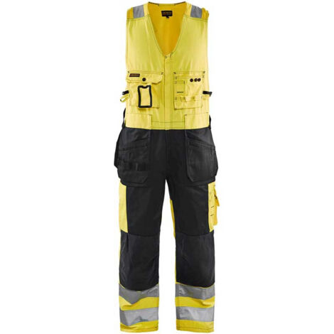 Combinaison de travail sans manches haute visibilité 2653 - Jaune fluo/Noir 48C (1/4)