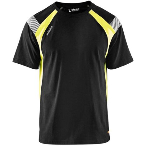 T-shirt de travail détails fluo 3332 - Noir/Jaune fluo S