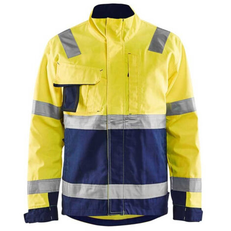 Veste de travail haute visibilité 4064 - Jaune fluo/Marine M (1/5)