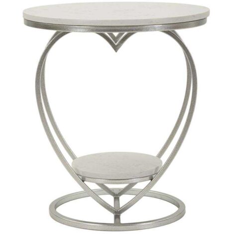 Table d'appoint en métal et marbre Heart 40 x 45.5 cm (1/4)