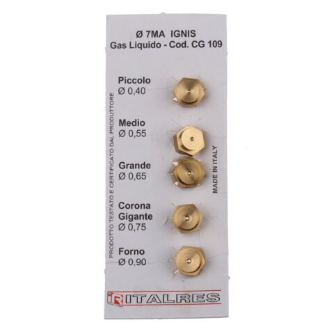 Set de gicleurs butane GLP 2502 – Modèle 7 MA – Compatible appareils à gaz – Combustion efficace et sécurisée (1/2)