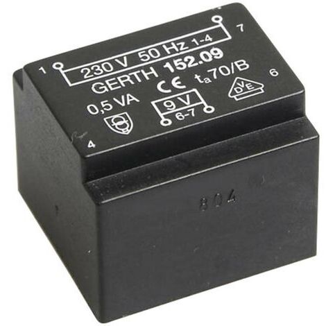 Gerth PT202401 Transformateur pour circuits imprimés 1 x 230 V 1 x 24 V/AC 0.50 VA 20 mA V056311 (1/5)