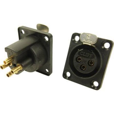 XLR embase femelle, contacts droits Cliff CP30080 Nombre de pôles: 3 noir 1 pc(s) Y946151 (1/2)