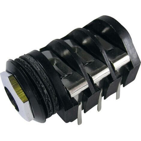 Jack 6.35 mm embase femelle horizontale Cliff CL1334A Nombre de pôles: 3 stéréo noir 1 pc(s) D28976 (1/3)