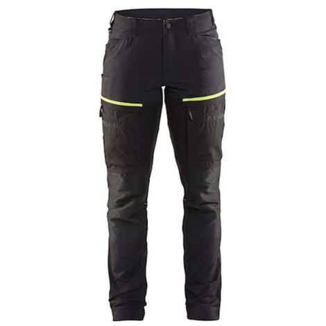Pantalon de travail maintenance stretch femme 7166 - Noir/Jaune fluo M - FR(42) - SE(C40) - Standards (1/5)