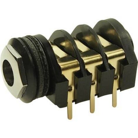 Jack 6.35 mm embase femelle horizontale Cliff CL13345 Nombre de pôles: 3 stéréo noir 1 pc(s) X112731 (1/2)