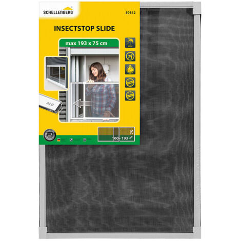 Moustiquaire avec cadre fixe extensible aluminium blanc 75x100-193cm SCHELLENBERG