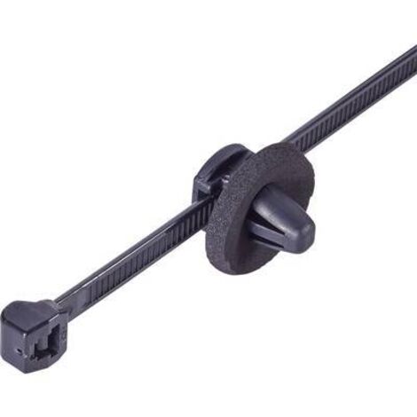 HellermannTyton 150-93100 T50ROSSFT6,5ZD 16-2 Serre-câble 200 mm 4.60 mm noir avec pied ancre et jupe avec mousse d'étanchéité 1 pc(s) Q060651 (1/3)