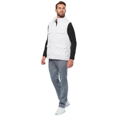Gilet da lavoro unisex multitasche imbottito in policotone WK Designed To Work Bianco XXXL (1/5)