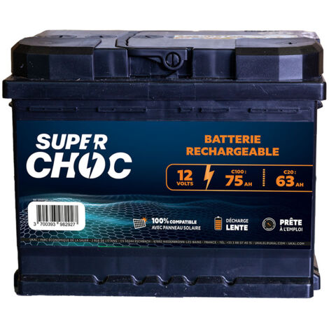 Batterie rechargeable 12V 75Ah SUPERCHOC (1/2)