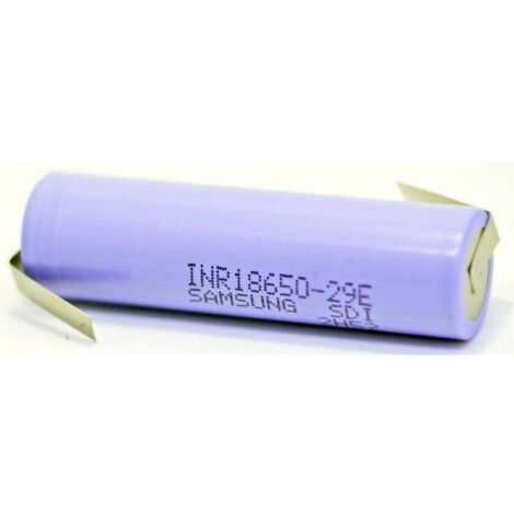 Samsung – Pile rechargeable 18650 2900 mAh – Technologie Li-Ion – Tension 3.6V – Cosses à souder Z – Température de fonctionnement -20°C à +60°C - INR18650-29E
