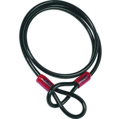 Abus – Câble antivol à deux boucles 2000 mm – Acier gainé plastique – Pour sécuriser outils et accessoires – Antivol à chaîne sans verrouillage