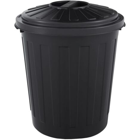 Poubelle multifonctionnelle / corbeille à papier avec couvercle verrouillable, Petite, Plastique résistant (PP), 7 l, Tapis, Graphite (1/5)